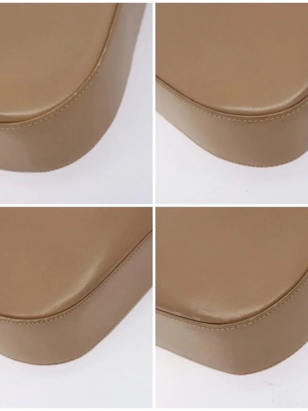 Salvatore Ferragamo Gancini Shoulder Bag Leather Beige Gold Auth BA4057